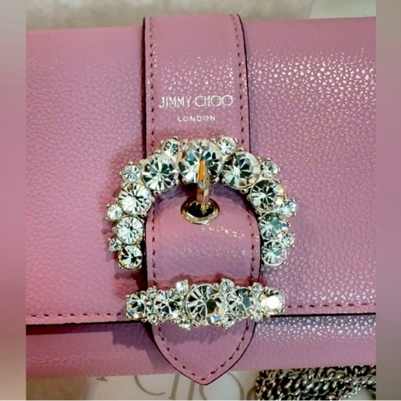 JIMMY CHOO Cheri Wallet on Chain w/Dust Bag, Authentic. Full Inclusion, EUC - Picture 2 of 12